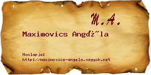Maximovics Angéla névjegykártya